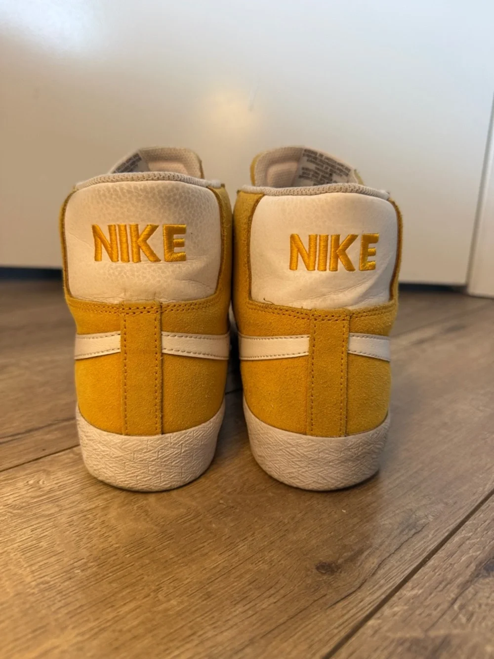 Nike Blazer Mid Suede Sneakers in Yellow & White - Picture 5 of 5